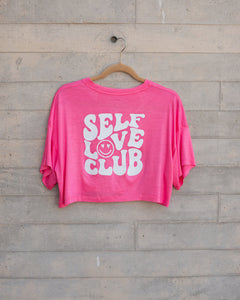 Crop T-shirt estampada Self love club ROSA